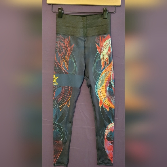 Distinction Uniform Dragon Print Black Leggings SizeXXS - Picture 1 of 5